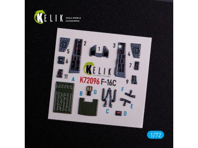 F-16C - interior 3D decals for Hasegawa kit 