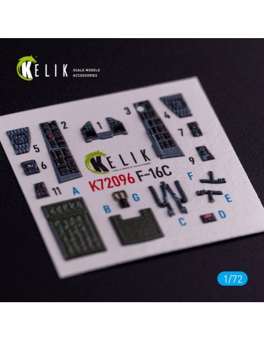 F-16C - interior 3D decals for Hasegawa kit 