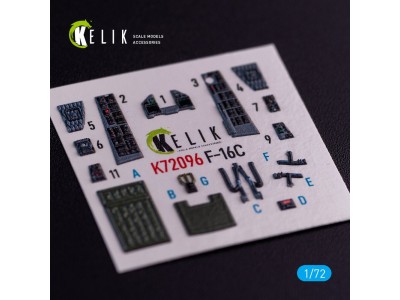 F-16C - interior 3D decals for Hasegawa kit 