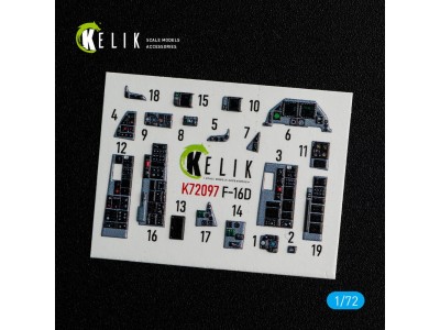 F-16D interior 3D decals for Revell kit 