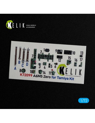 A6M5 Zero - interior 3D decals for Tamiya kit 