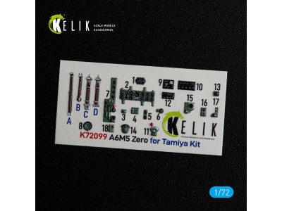 A6M5 Zero - interior 3D decals for Tamiya kit 