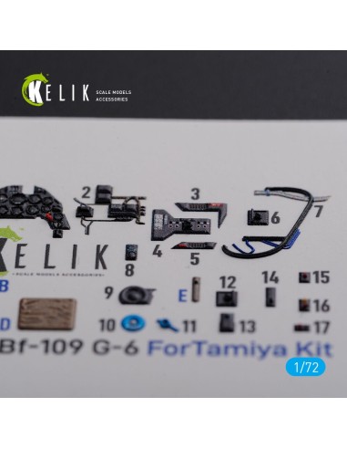 BF109 G-6 interior 3D decals for Tamiya kit 