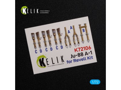 Ju-88 A-1 interior 3D decals for Revell kit 