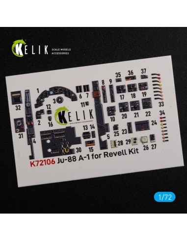 Ju-88 A-1 interior 3D decals for Revell kit 