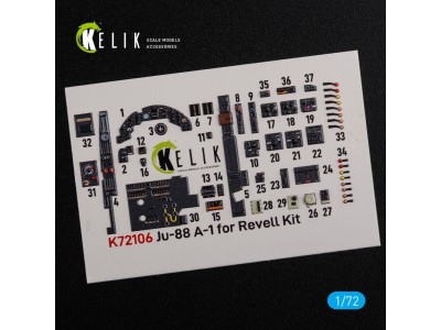 Ju-88 A-1 interior 3D decals for Revell kit 