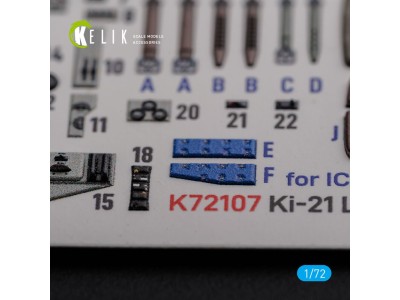 KI-21 interior 3D decals for ICM kit 