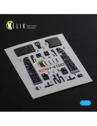 F-16 CG/CJ interior 3D decals for Academy kit 