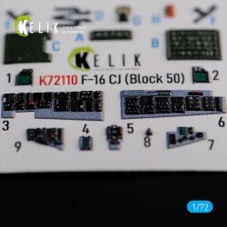 F-16 CJ (Block 50) interior 3D decals for Tamiya kit 