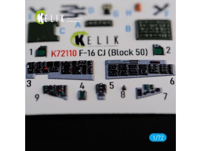 F-16 CJ (Block 50) interior 3D decals for Tamiya kit 