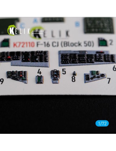 F-16 CJ (Block 50) interior 3D decals for Tamiya kit 