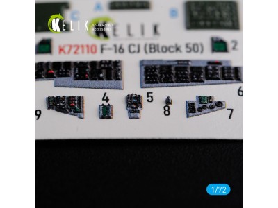 F-16 CJ (Block 50) interior 3D decals for Tamiya kit 