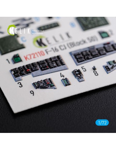 F-16 CJ (Block 50) interior 3D decals for Tamiya kit 