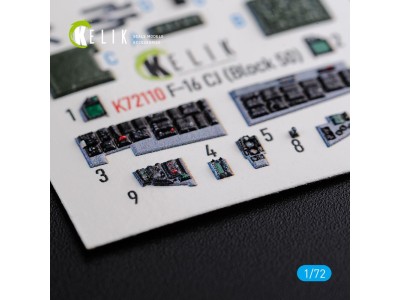 F-16 CJ (Block 50) interior 3D decals for Tamiya kit 