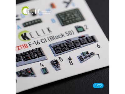 F-16 CJ (Block 50) interior 3D decals for Tamiya kit 