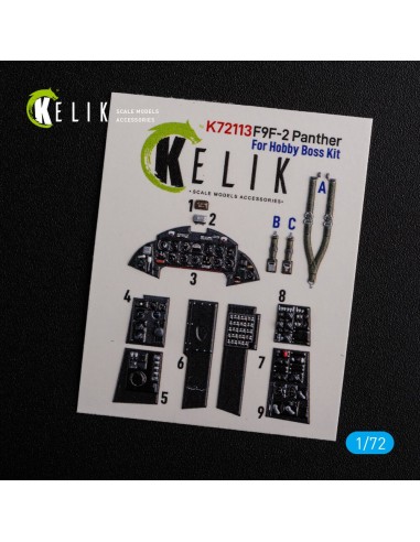 F9F-2 Panther interior 3D decals for HobbyBoss kit 