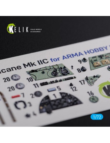 Hurricane Mk IIC interior 3D decals for Arma Hobby kit 
