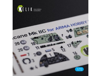 Hurricane Mk IIC interior 3D decals for Arma Hobby kit 