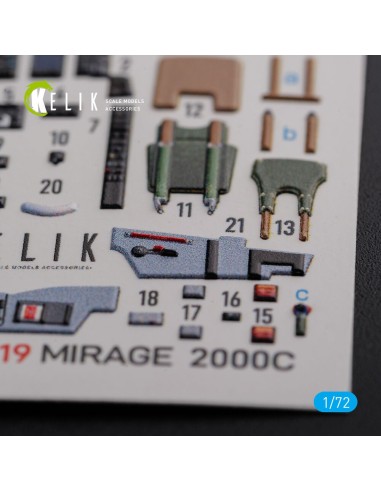 Mirage 2000C interior 3D decals forModelSvit kit 