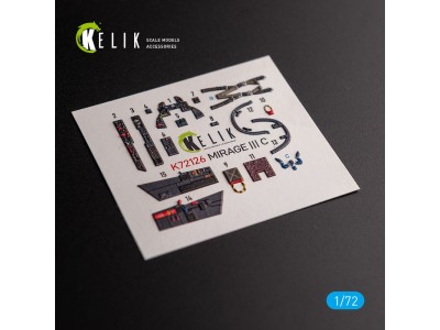 MIRAGE III C - interior 3D decals for Modelsvit kit 