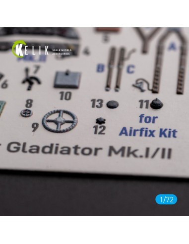 Gloster Gladiator Mk.I/II - interior 3D decals for Airfix kit 