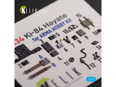 Ki-84 Hayate - interior 3D decals for Arma Hobby kit 