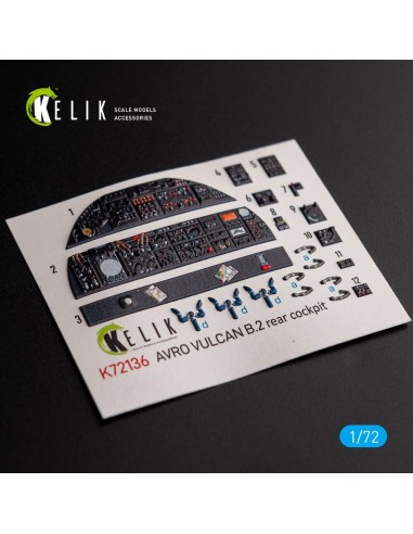AVRO VULCAN B.2 Rear cockpit - interior 3D decals for Airfix kit 