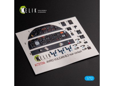 AVRO VULCAN B.2 Rear cockpit - interior 3D decals for Airfix kit 