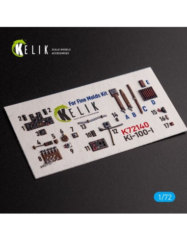 Ki-100-I - interior 3D decals for FineMolds kit 