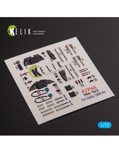 Me 163 B/S Komet - interior 3D decals for Hobby 2000/Academy kit 