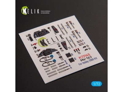 Me 163 B/S Komet - interior 3D decals for Hobby 2000/Academy kit 