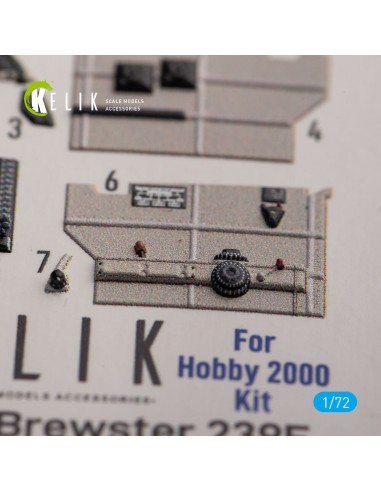 Brewster 239E - interior 3D decals for Hobby 2000/Hasegawa kit 