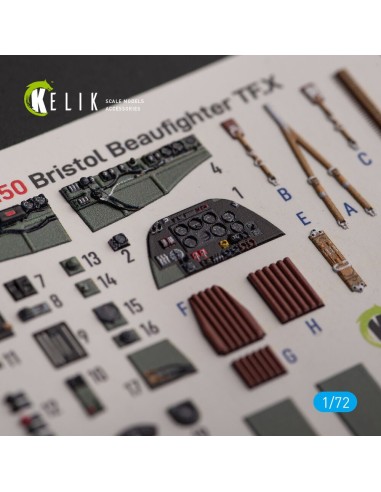 Bristol Beauhfighter TF.X - interior 3D decals for Airfix kit 