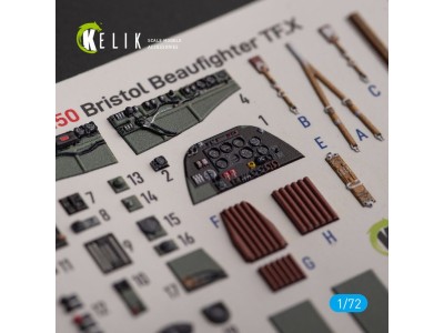 Bristol Beauhfighter TF.X - interior 3D decals for Airfix kit 