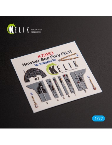 Hawker Sea Fury FB.11 - interior 3D decals for Trumpeter kit 