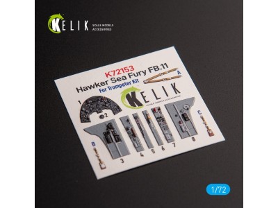 Hawker Sea Fury FB.11 - interior 3D decals for Trumpeter kit 
