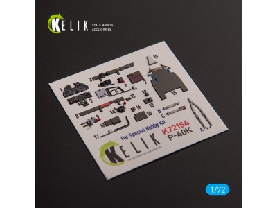 P-40K - interior 3D decals for Special Hobby kit 