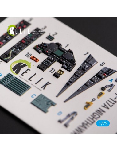 F-117A NIGHTHAWK - interior 3D decals for Hasegawa kit 