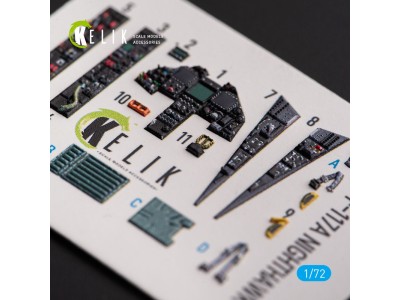 F-117A NIGHTHAWK - interior 3D decals for Hasegawa kit 