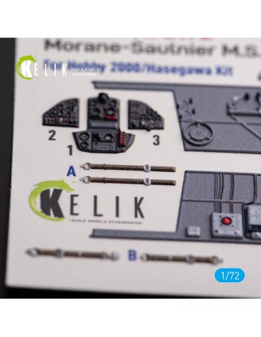 Morane-Saulnier M.S.406 - interior 3D decals for Hobby 2000/Hasegawa kit 