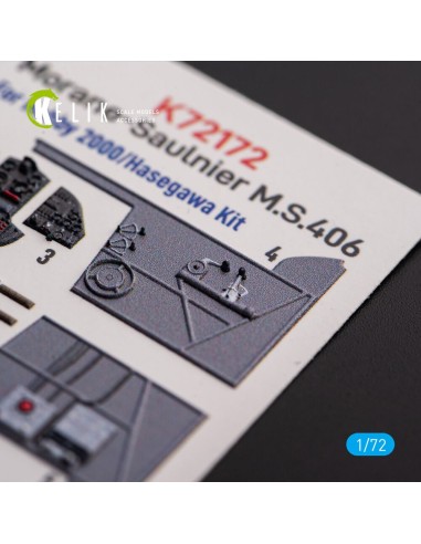 Morane-Saulnier M.S.406 - interior 3D decals for Hobby 2000/Hasegawa kit 