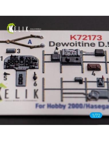 Dewoitine D.520 - interior 3D decals for Hobby 2000/Hasegawa kit 