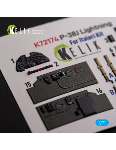 ?-38J Lightning - interior 3D decals for Italeri/Academy kit 