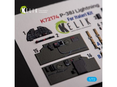 ?-38J Lightning - interior 3D decals for Italeri/Academy kit 