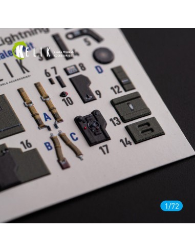 ?-38J Lightning - interior 3D decals for Italeri/Academy kit 