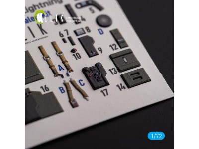 ?-38J Lightning - interior 3D decals for Italeri/Academy kit 