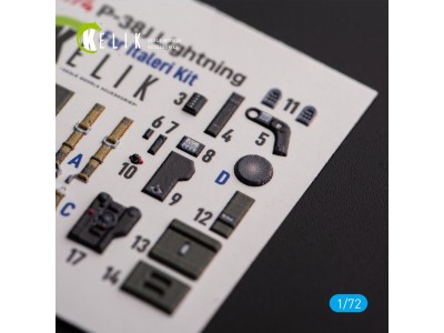 ?-38J Lightning - interior 3D decals for Italeri/Academy kit 