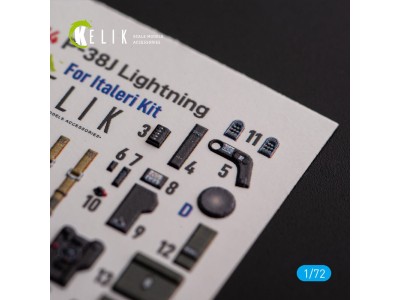 ?-38J Lightning - interior 3D decals for Italeri/Academy kit 