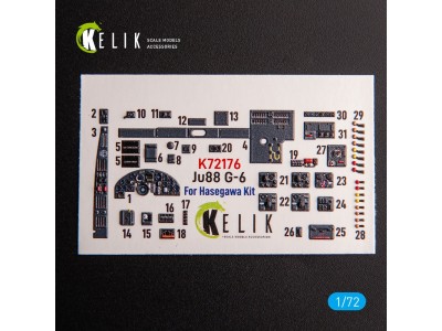 Ju88 G-6 - interior 3D decals for Hasegawa kit 