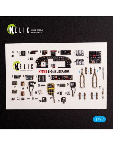 B-24H Liberator - interior 3D decals for Airfix kit 